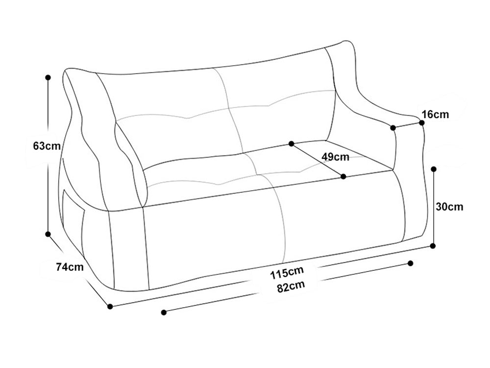 Two-Seater Bean Bag Chair-Dark Brown