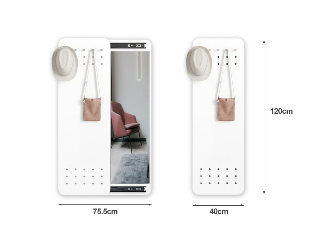 Full Body Mirror with Sliding Peg Board