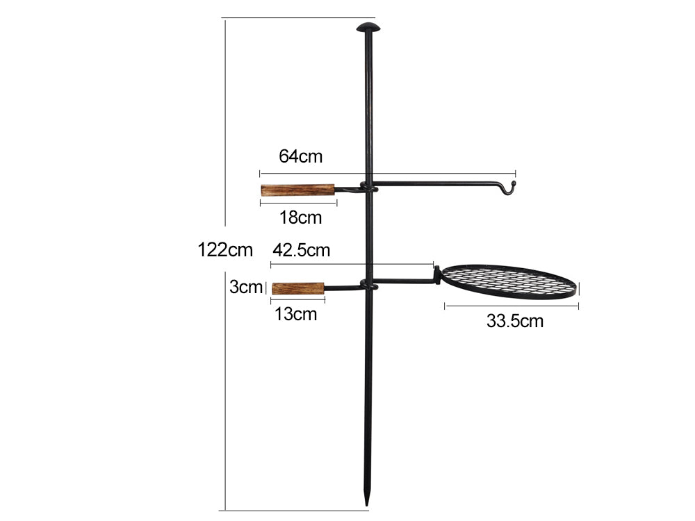 Heavy Duty Swivel Campfire Cooking Grill Grate