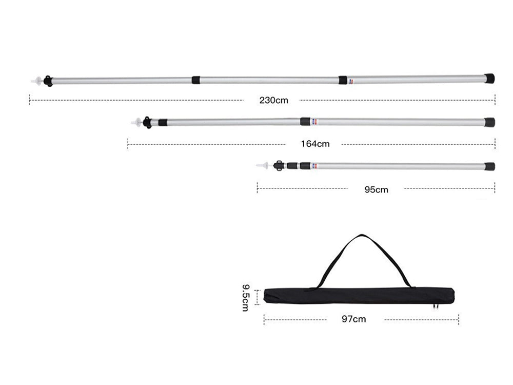 Tent Canopy Support Rods ( Set of 2)-Silver