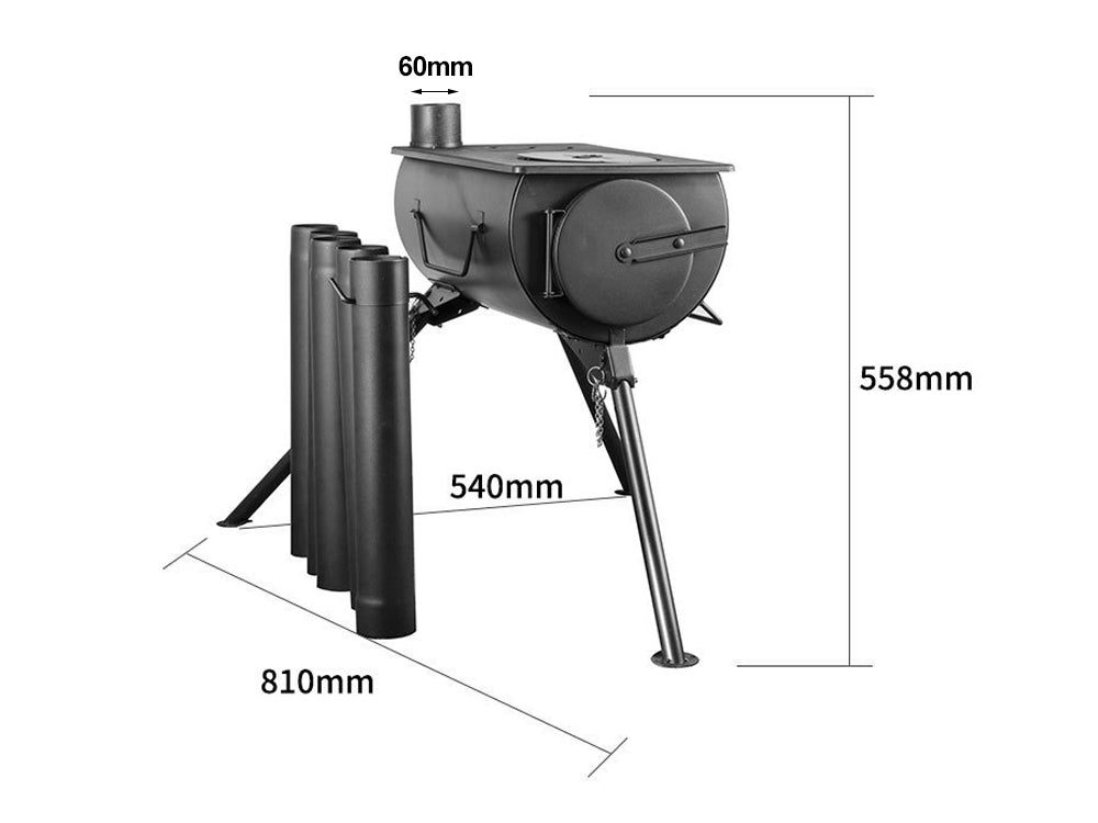 Portable Wood Burning Tent Stove with Chimney