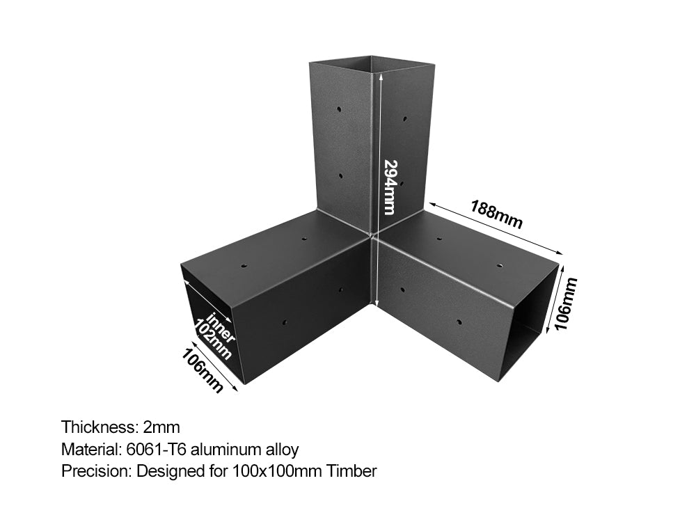 OUTPRO Aluminum Single Pergola Corner bracket Kit