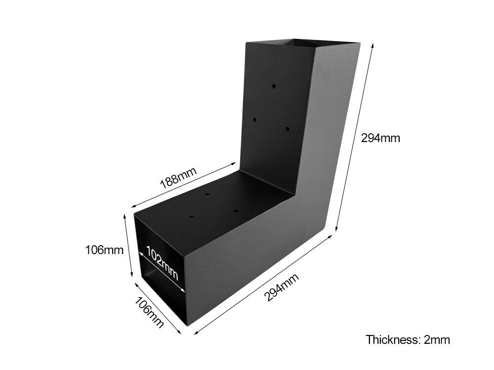 Pergola L-Bracket for 100x100 Timber Posts ( 2 pack)