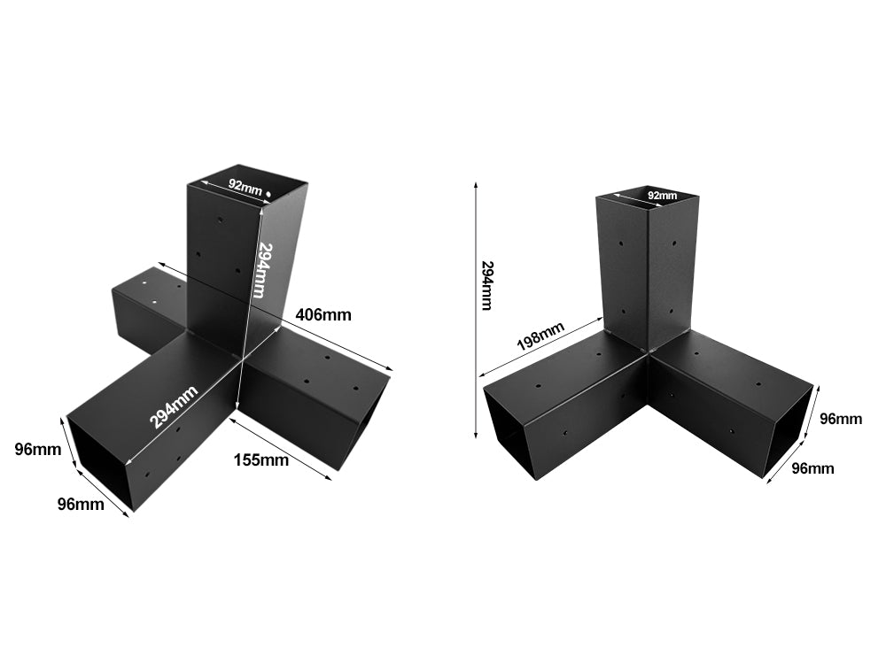 Double Pergola brackets DIY Kit fit 90 x 90mm timber