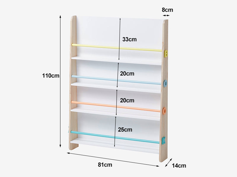 4 Tier Kids BookShelf Display Storage