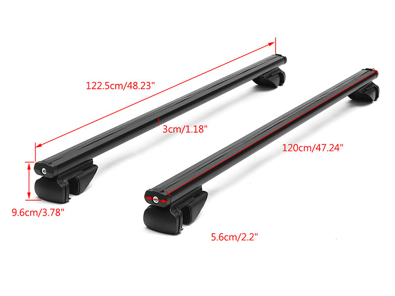 Universal Black Roof Rack Cross Bar - 2 Bars Kit