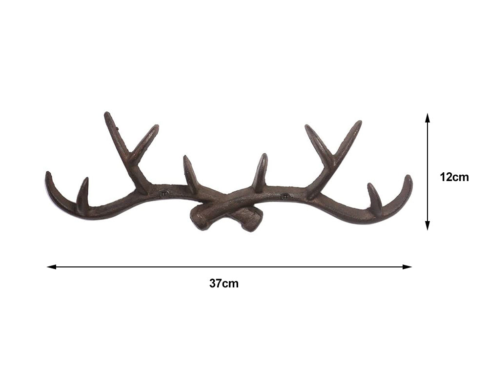 Cast Iron Deer Antlers Coat Rack Key Holder