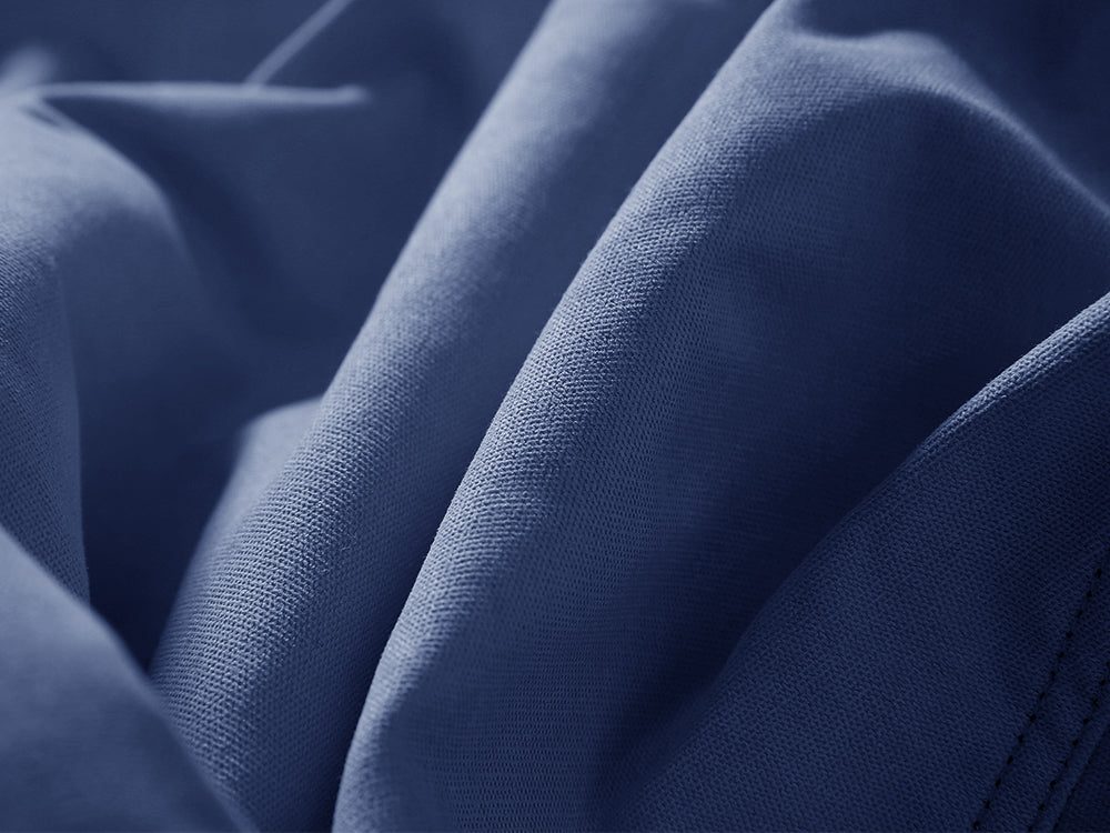 Bean Bag Chair with Footstool- Dark Blue