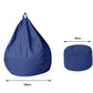 Bean Bag Chair with Footstool- Dark Blue