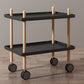 2 Tiers Utility Rolling Cart Multi-Function Storage Rack -Black