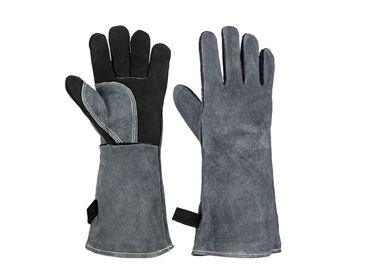 500°C - Cowhide Leather Heat Resistant BBQ Grill Gloves