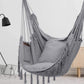 Hammock Chair/Macrame Hanging Chair with Pocket-Grey