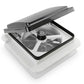 RV Roof Vent Fan 12V with Manual Riser Black Lid 280X280mm
