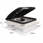 RV Roof Vent Fan 12V with Manual Riser Black Lid 280X280mm