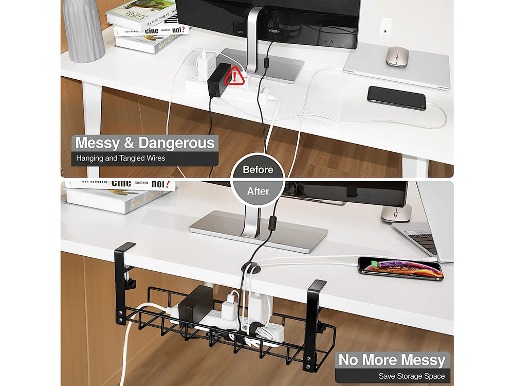 40cm Under Desk Cable Management Rack