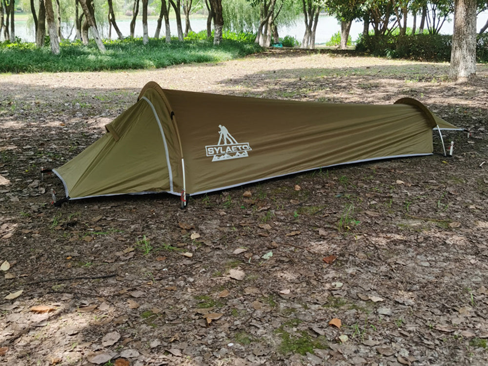 Ultralight 1 Person Waterproof Bivvy Tent - Earth brown