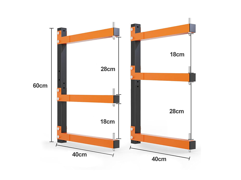 2pcs Wall-Mounted Lumber Storage Rack