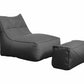 1200D Oxford Outdoor Bean Bag Lounger with Footstool - Grey