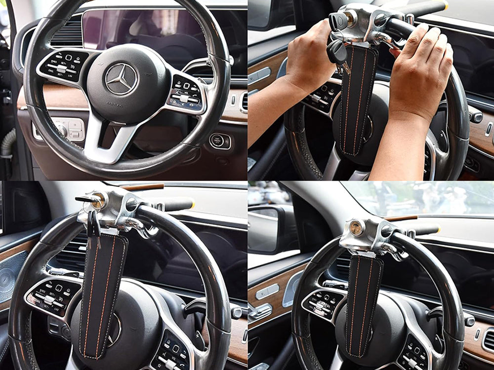 Steering wheel lock- Black & Silver