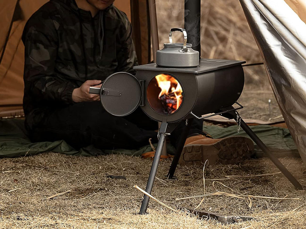 Portable Wood Burning Tent Stove with Chimney