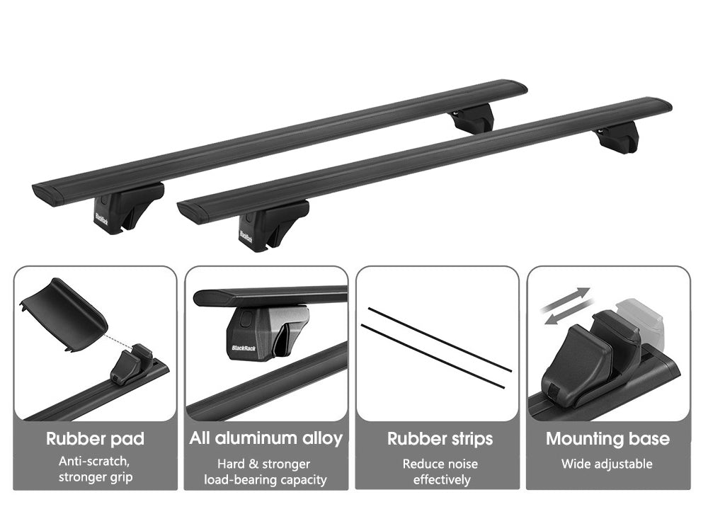 BlackRack Roof rack cross bars for raised side rails