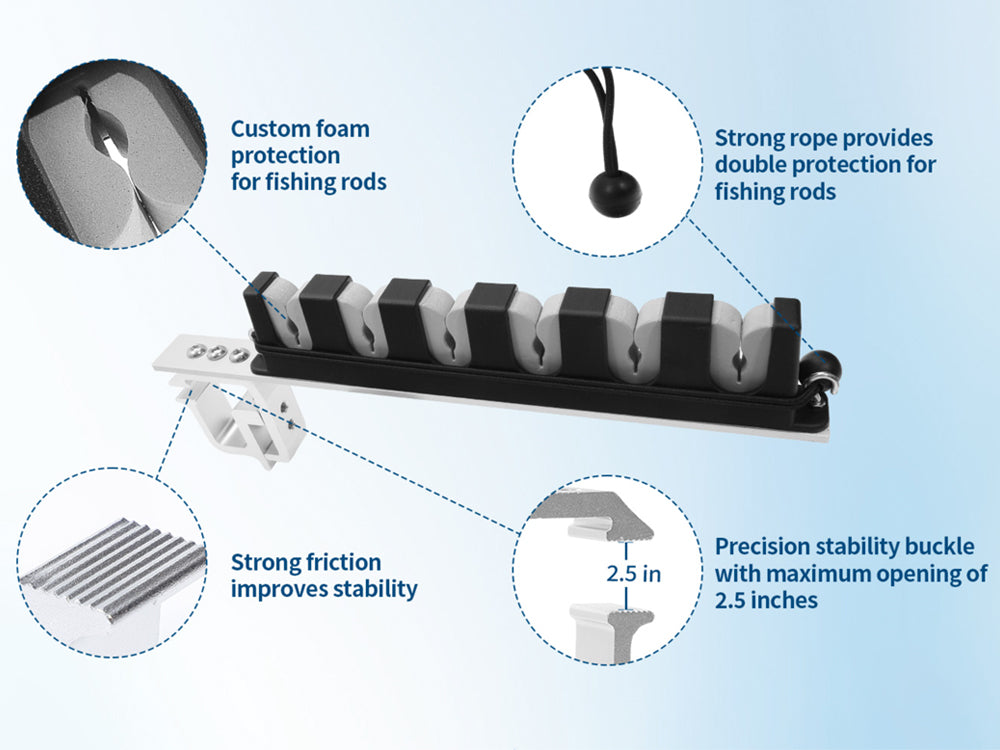 Aluminum Fishing Rod Holder for Truck Bed – Holds 4 Rods