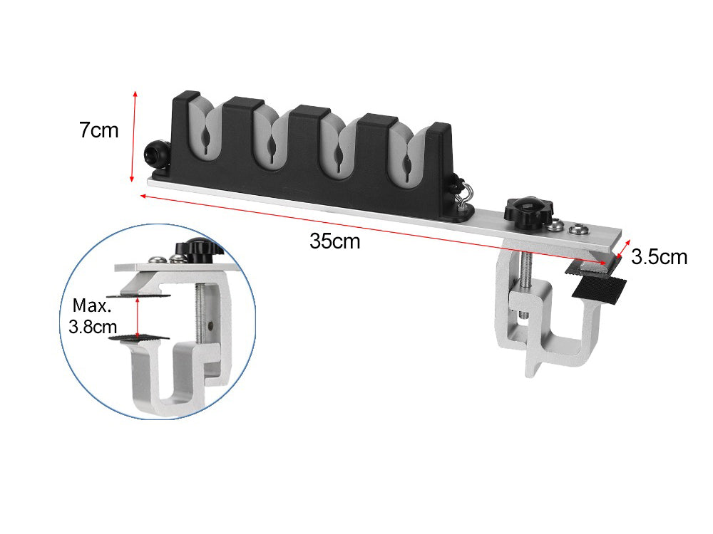 Aluminum Fishing Rod Holder for Truck Bed – Holds 4 Rods