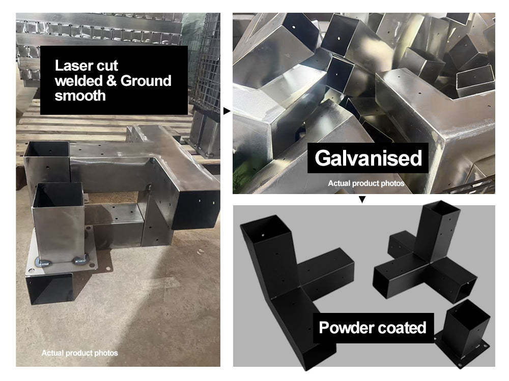 Single Pergola Brackets DIY Kit fit 90 x 90mm timber