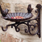 2 Set Cast Iron Bird Bath/Feeder with Wall Bracket