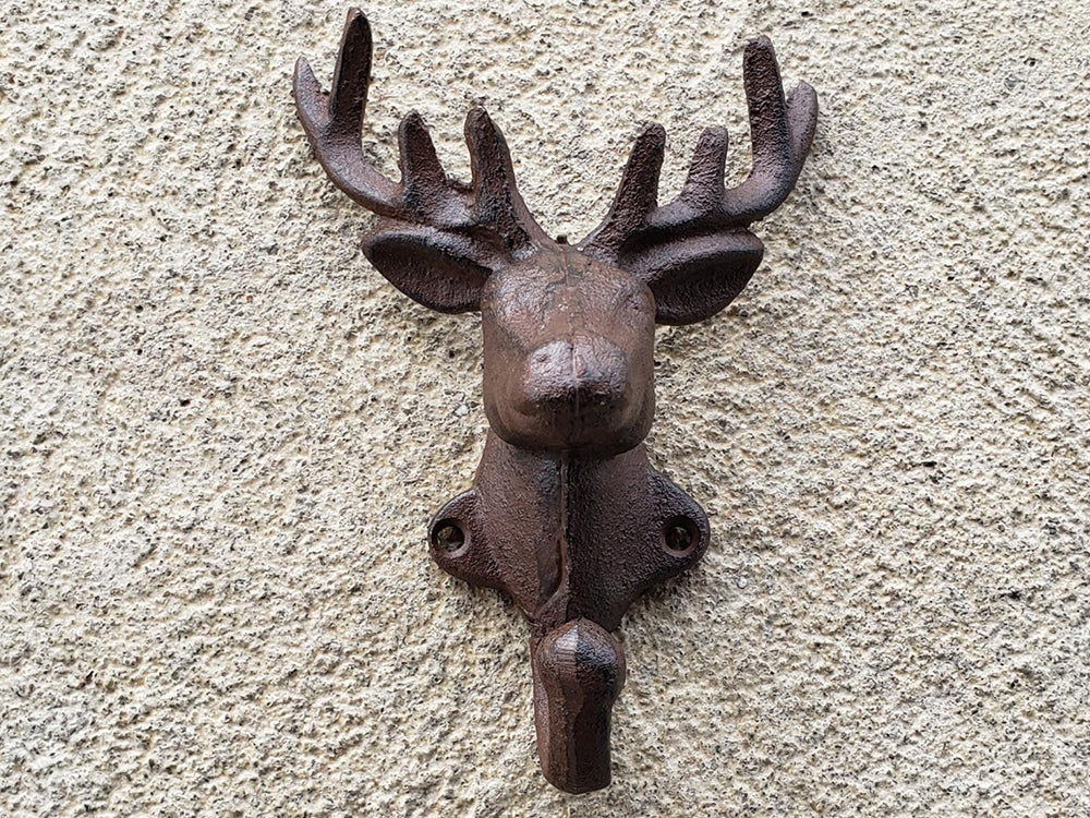 Cast Iron Rustic Deer Head Wall Hook -Set of 2 – Loveliving