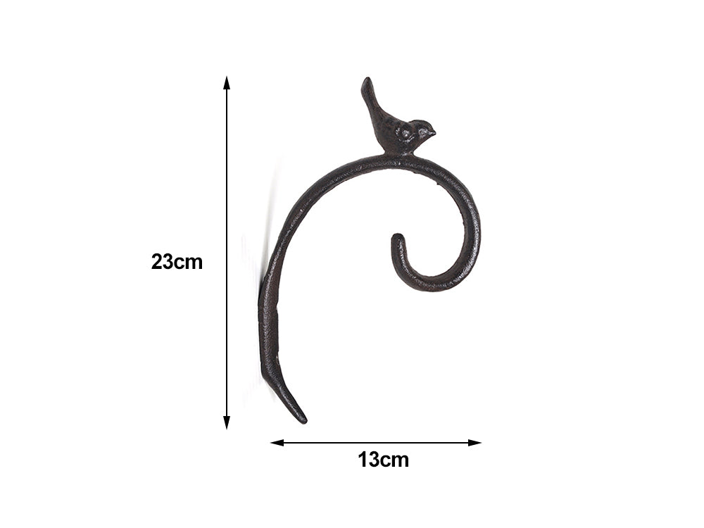 Cast Iron Bird Wall Hooks Plant Hangers (Set of 2)