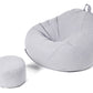 Bean Bag Chair with Footstool- Light grey